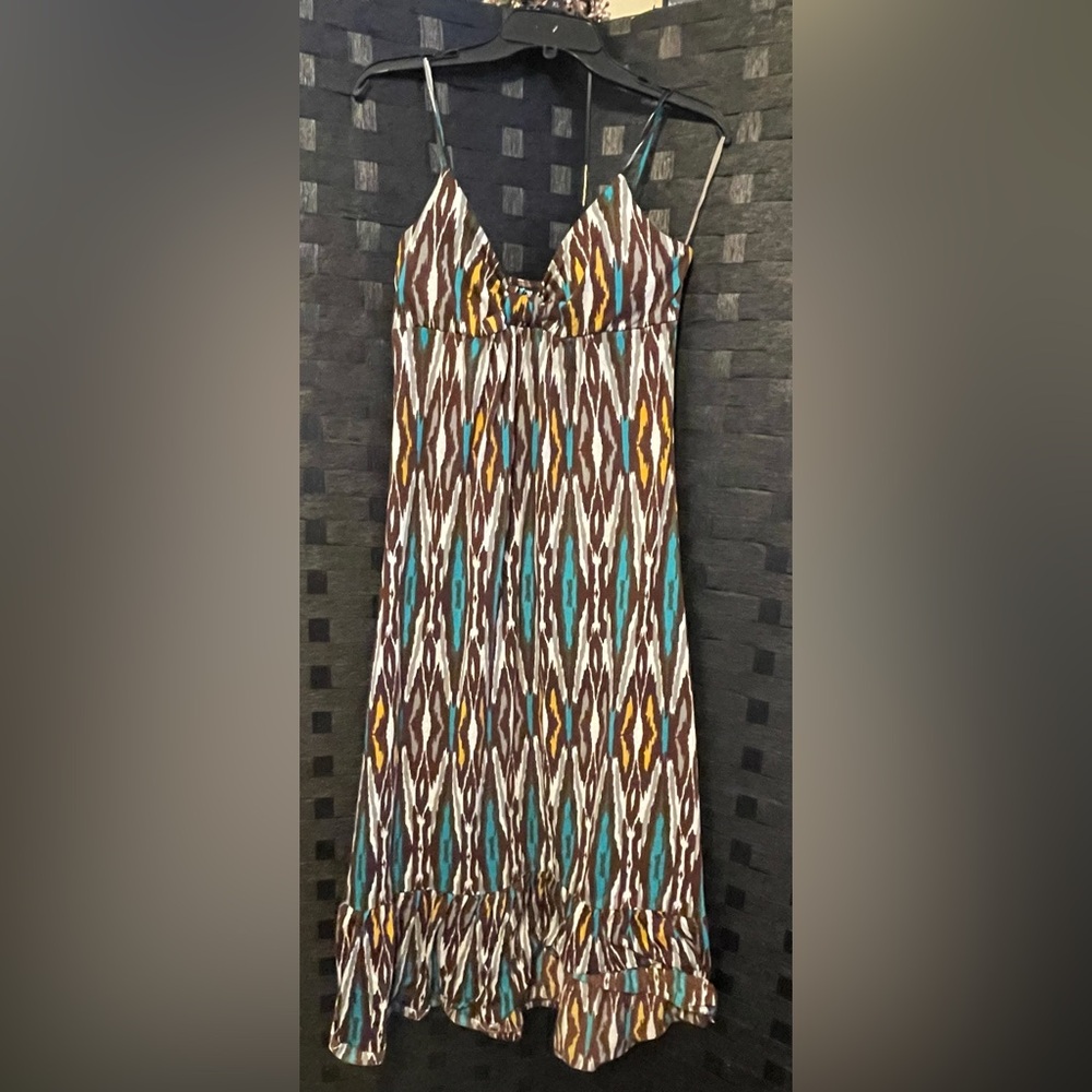 Weavers XL Maxi Dress Deep V Twist Neckline Summer Empire Adjustable straps boho
